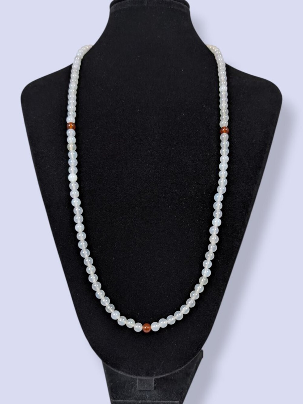 Frosted Glass Beaded Infinity Necklace